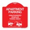 Signmission Apartment Parking Unauthorized Vehicles Towed Away With Car Tow Graphic, A-DES-RW-1818-24340 A-DES-RW-1818-24340 - alternate 1